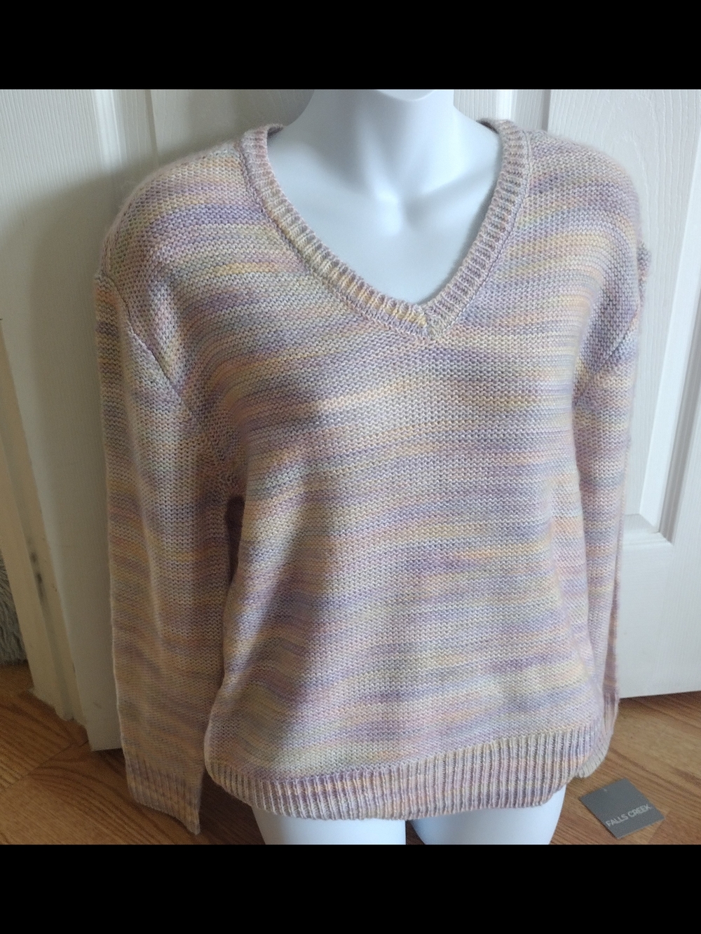 Pastel Multicolor V-Neck Sweater - Women